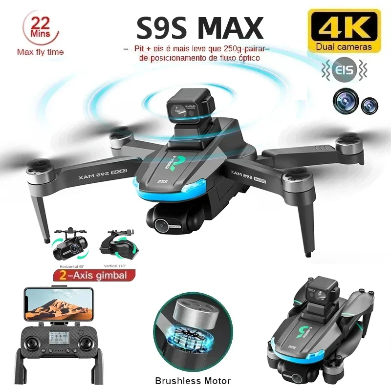 NEW S9S MAX MINI Drone 4K 2-Ax - Drone Camera With Gimbal recension och pris