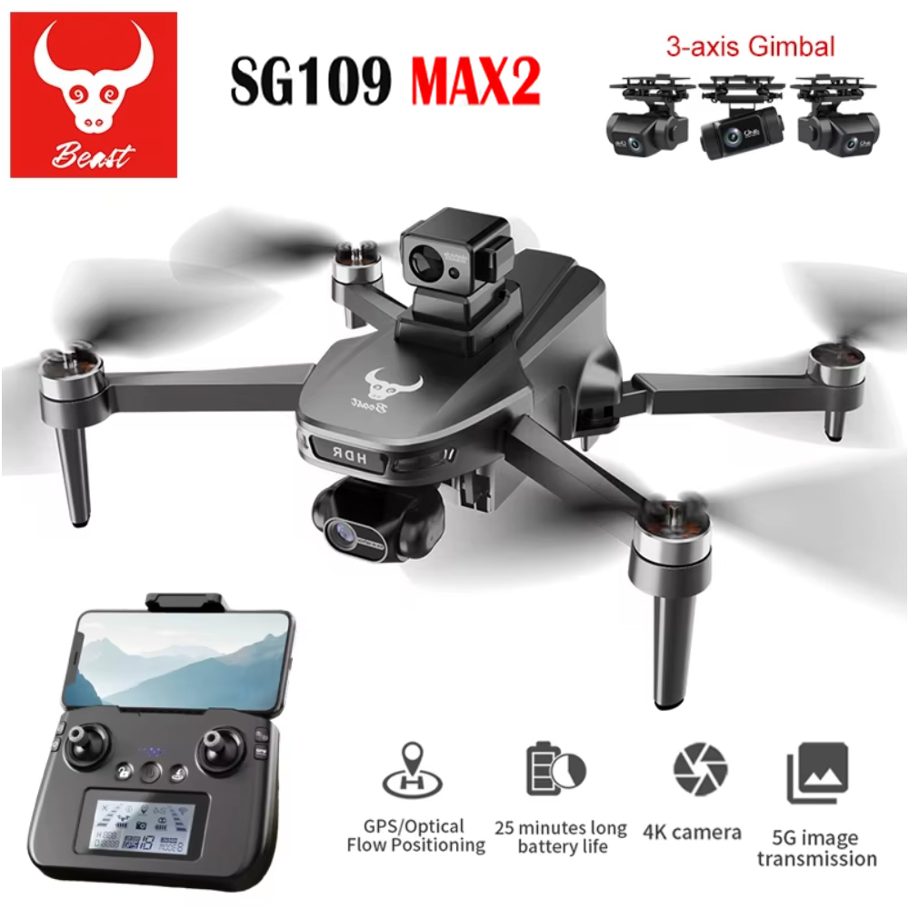 SG109 MAX2 Professional FPV 8K - Drone Camera With Gimbal recension och pris